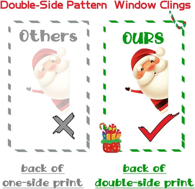 XIMISHOP 82PCS Christmas Snowflake Window Clings Stickers for Glass, Xmas Decals Christmas Decorations Indoor Holiday Snowflake Santa Claus Reindeer Decals for Party - Image 4